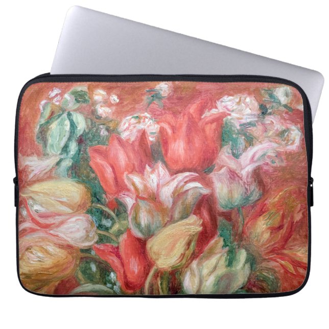 Pierre-Auguste Renoir - Tulip Bouquet Laptop Sleeve (Voorkant)