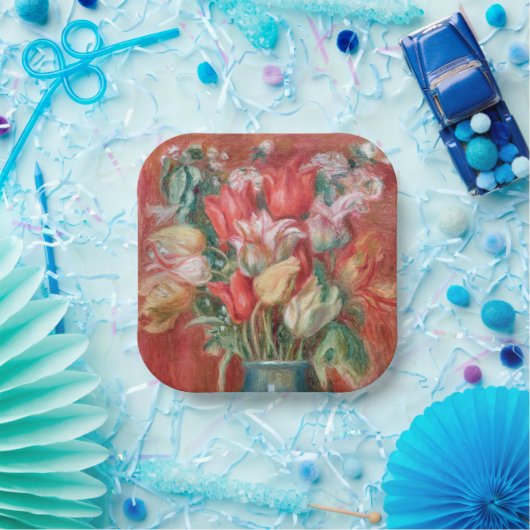 Pierre-Auguste Renoir - Tulip Bouquet Papieren Bordje (Feest)