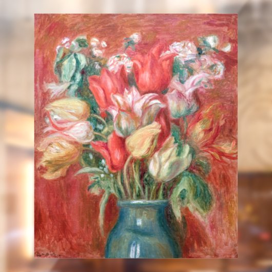 Pierre-Auguste Renoir - Tulip Bouquet Raamsticker (Vel 2)