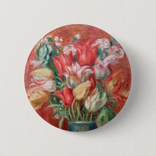Pierre-Auguste Renoir - Tulip Bouquet Ronde Button 5,7 Cm (Voorkant)