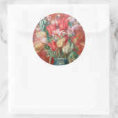 Pierre-Auguste Renoir - Tulip Bouquet Ronde Sticker (Tas)