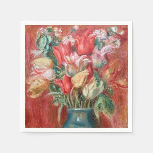 Pierre-Auguste Renoir - Tulip Bouquet Servet (Voorkant)