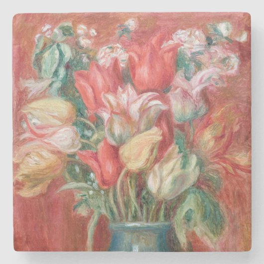 Pierre-Auguste Renoir - Tulip Bouquet Stenen Onderzetter (Voorkant)