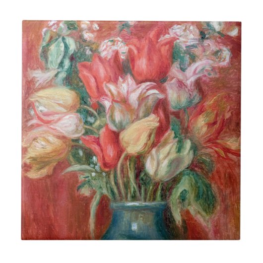 Pierre-Auguste Renoir - Tulip Bouquet Tegeltje (Voorkant)