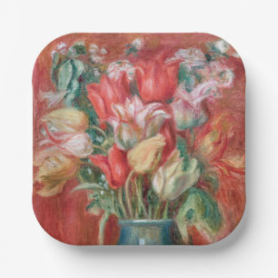 Pierre-Auguste Renoir - Tulpboeket Papieren Bordje