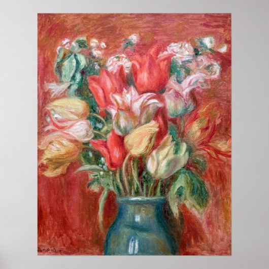 Pierre-Auguste Renoir - Tulpboeket Poster (Voorkant)