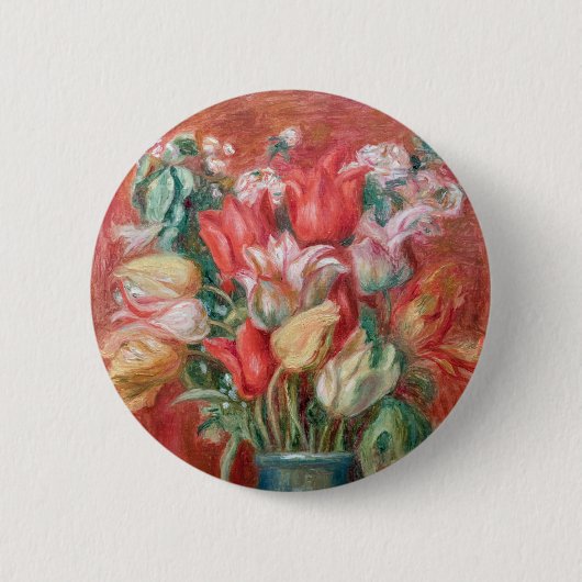 Pierre-Auguste Renoir - Tulpboeket Ronde Button 5,7 Cm (Voorkant)