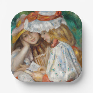 Pierre-Auguste Renoir - Twee meisjes lezen Papieren Bordje