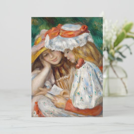Pierre-Auguste Renoir - Twee meisjes lezend Bedankkaart (Staand voorkant)