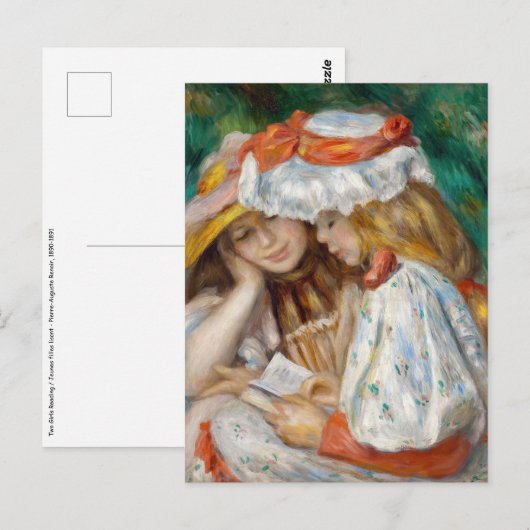 Pierre-Auguste Renoir - Twee meisjes lezend Briefkaart (Voorkant / Achterkant)