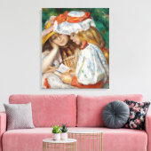 Pierre-Auguste Renoir - Twee meisjes lezend Canvas Afdruk (Insitu (Woonkamer))