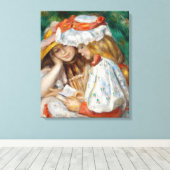 Pierre-Auguste Renoir - Twee meisjes lezend Canvas Afdruk (Insitu (Houten vloer))