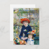 Pierre-Auguste Renoir - Twee zussen op de Terrace Bedankkaart (Voorkant / Achterkant)