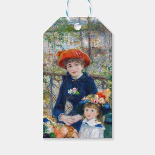 Pierre-Auguste Renoir - Twee zussen op de Terrace Cadeaulabel (Voorkant)