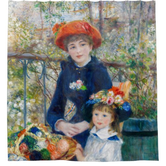 Pierre-Auguste Renoir - Twee zussen op de Terrace Douchegordijn (Voorkant)