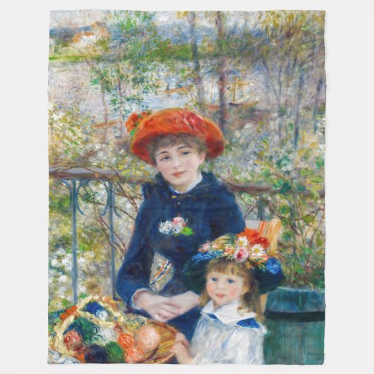 Pierre-Auguste Renoir - Twee zussen op de Terrace Fleece Deken (Voorkant)
