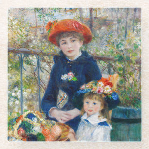 Pierre-Auguste Renoir - Twee zussen op de Terrace Glazen Onderzetter