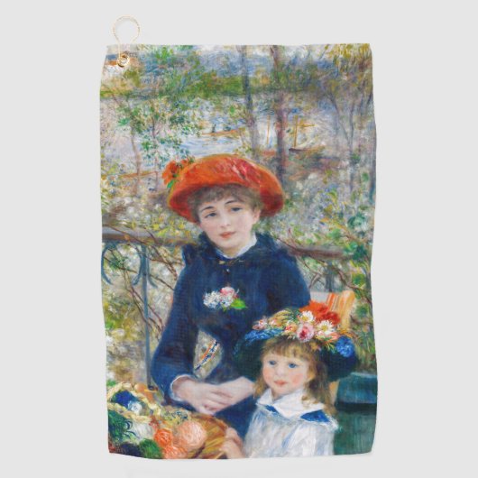 Pierre-Auguste Renoir - Twee zussen op de Terrace Golfhanddoek (Voorkant)