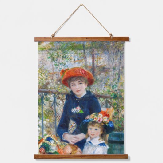 Pierre-Auguste Renoir - Twee zussen op de Terrace Hangend Wandkleed (Voorkant)