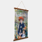 Pierre-Auguste Renoir - Twee zussen op de Terrace Hangend Wandkleed (Gebogen)