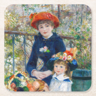 Pierre-Auguste Renoir - Twee zussen op de Terrace Kartonnen Onderzetters