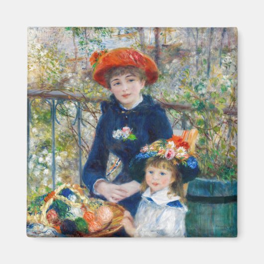 Pierre-Auguste Renoir - Twee zussen op de Terrace Magneet (Voorkant)