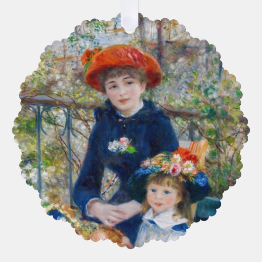 Pierre-Auguste Renoir - Twee zussen op de Terrace Ornament Kaart (Voorkant)