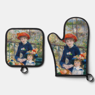 Pierre-Auguste Renoir - Twee zussen op de Terrace Ovenwant & Pannenlap Set
