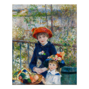 Pierre-Auguste Renoir - Twee zussen op de Terrace Perfect Poster