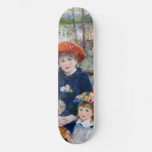 Pierre-Auguste Renoir - Twee zussen op de Terrace Persoonlijk Skateboard (Voorkant)