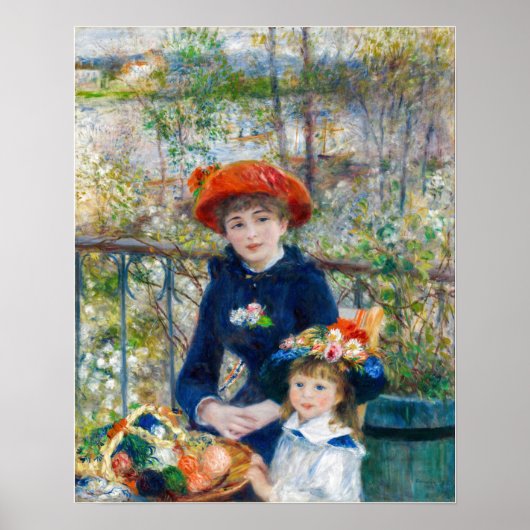 Pierre-Auguste Renoir - Twee zussen op de Terrace Poster (Voorkant)