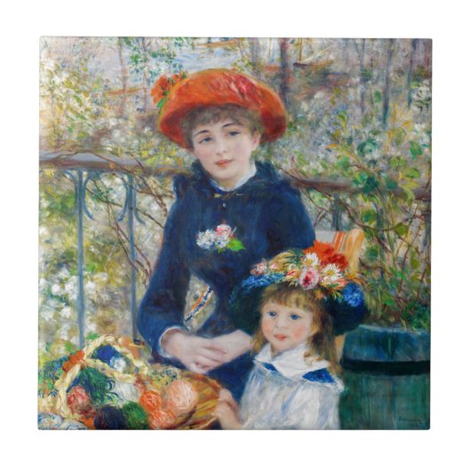 Pierre-Auguste Renoir - Twee zussen op de Terrace Tegeltje (Voorkant)