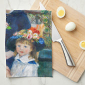 Pierre-Auguste Renoir - Twee zussen op de Terrace Theedoek (Quarter Fold)