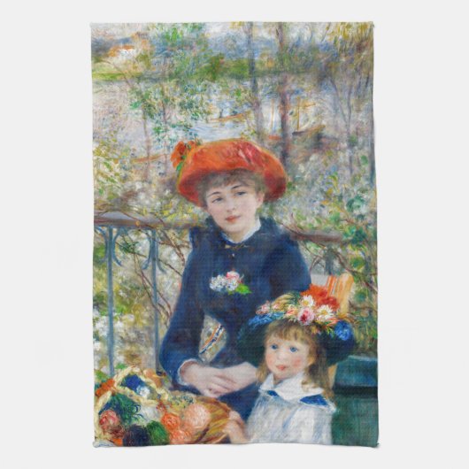 Pierre-Auguste Renoir - Twee zussen op de Terrace Theedoek (Verticaal)