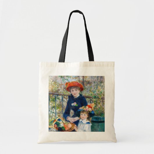 Pierre-Auguste Renoir - Twee zussen op de Terrace Tote Bag (Voorkant)