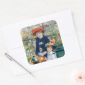 Pierre-Auguste Renoir - Twee zussen op de Terrace Vierkante Sticker (Envelop)