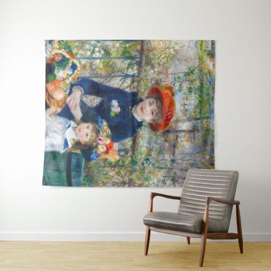 Pierre-Auguste Renoir - Twee zussen op de Terrace Wandkleed (In Situ (horizontaal))