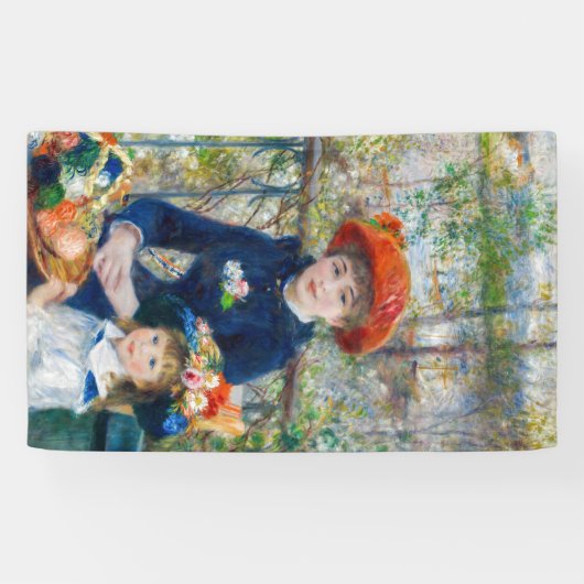 Pierre-Auguste Renoir - Twee zussen op het terras Spandoek (Horizontaal)