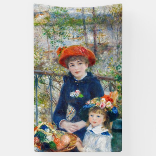 Pierre-Auguste Renoir - Twee zussen op het terras Spandoek (Verticaal)