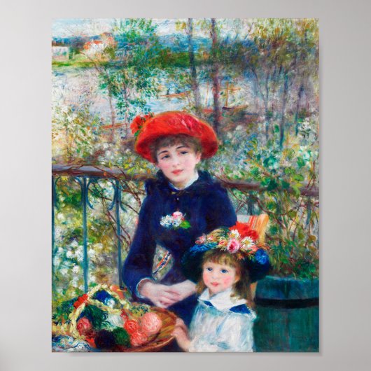Pierre Auguste Renoir, twee zusters (op de Terras) Poster (Voorkant)