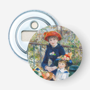 Pierre-Auguste Renoir - Twee zusters op het terras Button Flesopener