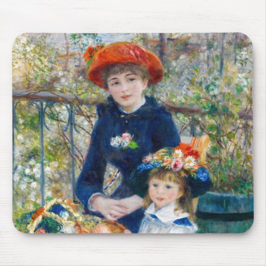Pierre-Auguste Renoir - Twee zusters op het terras Muismat (Voorkant)