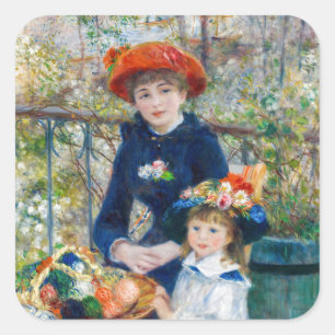 Pierre-Auguste Renoir - Twee zusters op het terras Vierkante Sticker