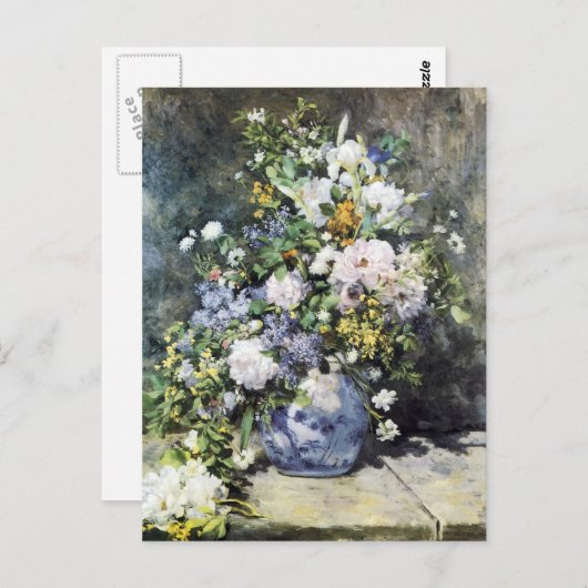 Pierre-Auguste Renoir Vase van bloemen Briefkaart (Voorkant / Achterkant)