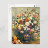 Pierre-Auguste Renoir-Vase van Chrysanthema Briefkaart (Voorkant / Achterkant)