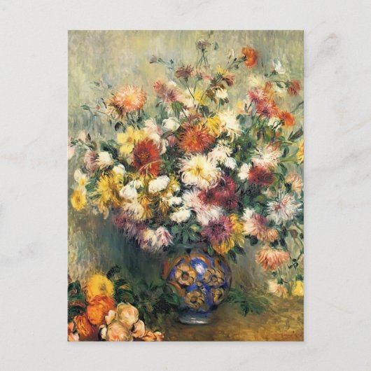 Pierre-Auguste Renoir-Vase van Chrysanthema Briefkaart (Voorkant)