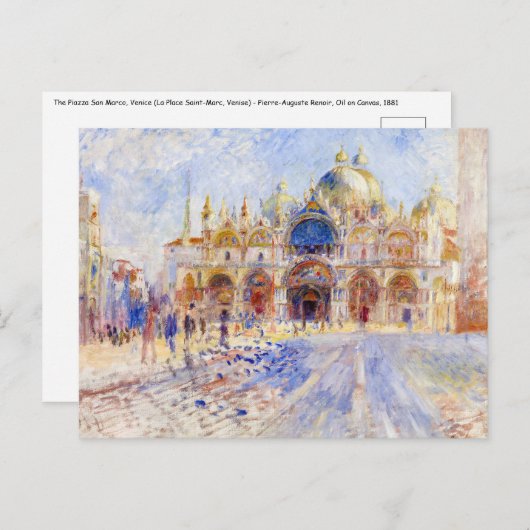 Pierre-Auguste Renoir - Venetië, Piazza San Marco Briefkaart (Voorkant / Achterkant)