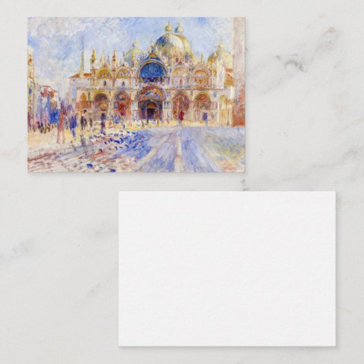 Pierre-Auguste Renoir - Venetië, Piazza San Marco Notitiekaartje (Voorkant / Achterkant)