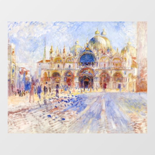 Pierre-Auguste Renoir - Venetië, Piazza San Marco Raamsticker (Vel)