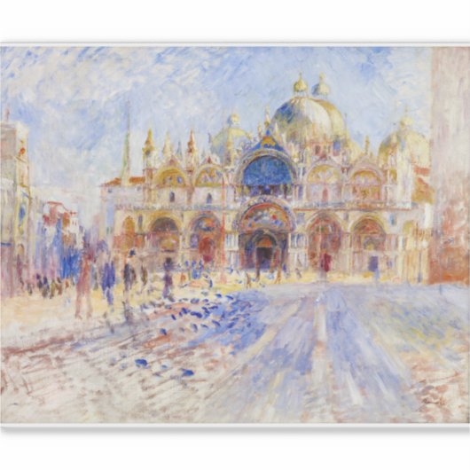Pierre-Auguste Renoir - Venetië, Piazza San Marco Sticker (Voorkant)